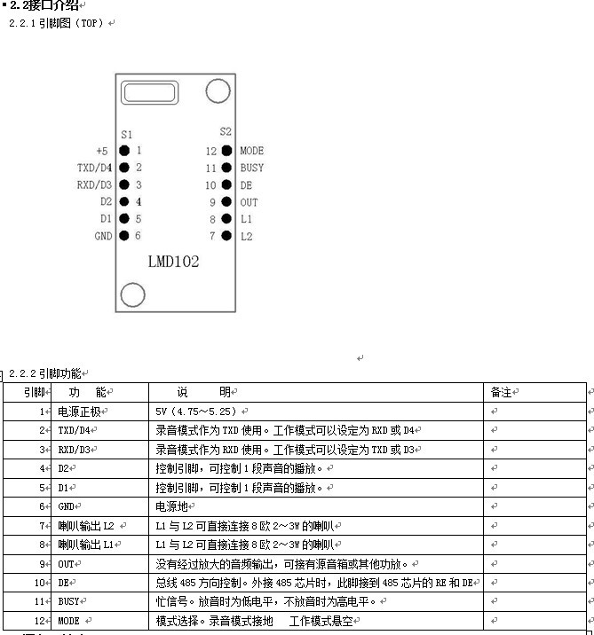 485语音？長MD102接口注明